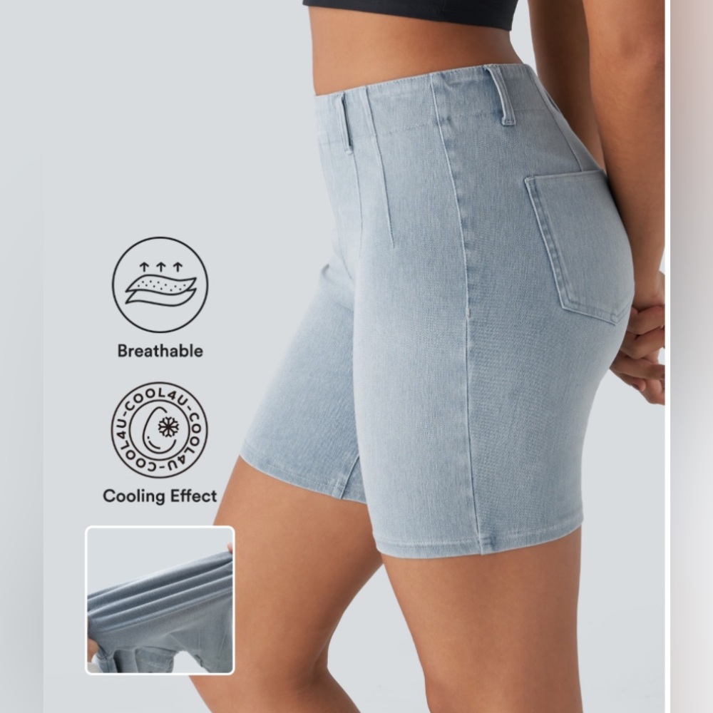 Halara Flex Stretchy Knit Denim Shorts size S